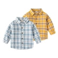 thumbnail image 3 of MXIEZI Baby Boys Plaid Dress Shirts 2-7Y Toddler Long Sleeve Button down Shirt Kids Formal Uniform Shirt Blouse, 3 of 10