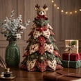 thumbnail image 4 of DIY Handmade Quilted Fabric Christmas Tree Decor,Patchwork Cloth Mini Xmas Tree with Plush Topper,Rustic Farmhouse Tabletop Ornament for Holiday Dining Mantel Home Christmas Decoration, 4 of 7