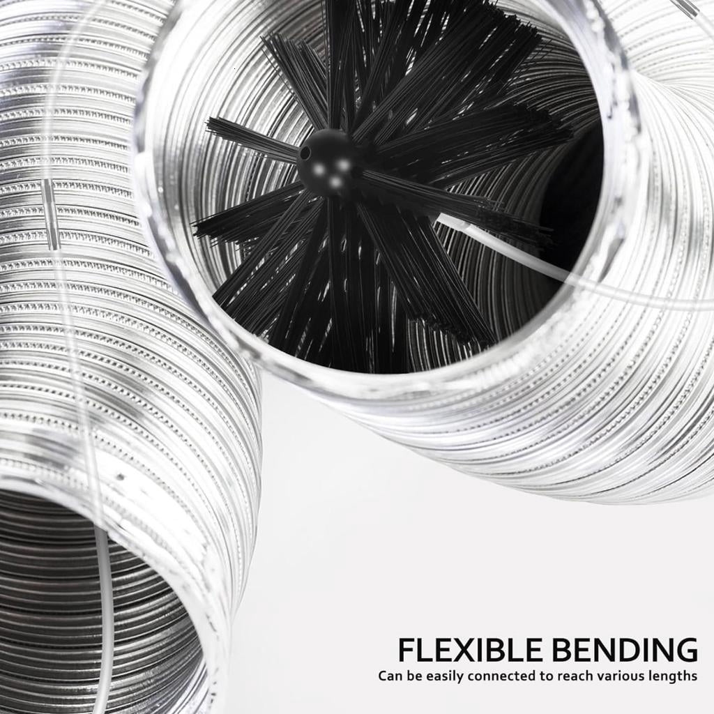 HannLk Bendable Nylon Cleaner Brushes for Flues Vent and Drainpipes Debris Removal