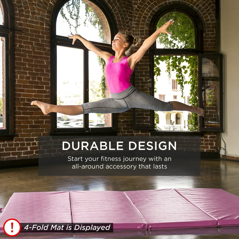 Best Choice Products 6x2ft Tri Fold Foam Exercise Gym Floor Mat for Yoga Aerobics Martial Arts w Handles Pink Walmart