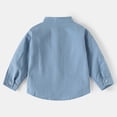 thumbnail image 4 of Pandaie Toddler Boys Dress Shirt Button Down Long Sleeve Lapel Collar Kids School Uniform Casual Blouse Size 1-8 Years, 4 of 8