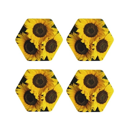 

Tideii Japanese Were Blossoming for Leather Coasters 4 Pieces Anti-fouling and Anti-scalding Decorative Coasters Suitable for Restaurants Kitchens Coffee Shops-Hexagon