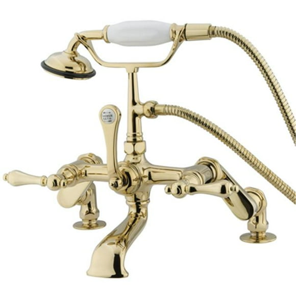 Clawfoot Tub Filler With Hand Shower - Polished Brass Finish