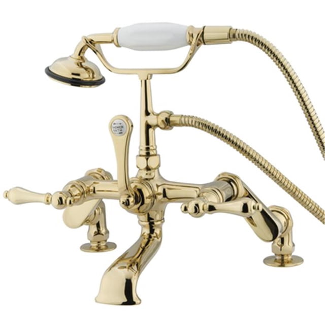 Clawfoot Tub Filler With Hand Shower - Polished Brass Finish