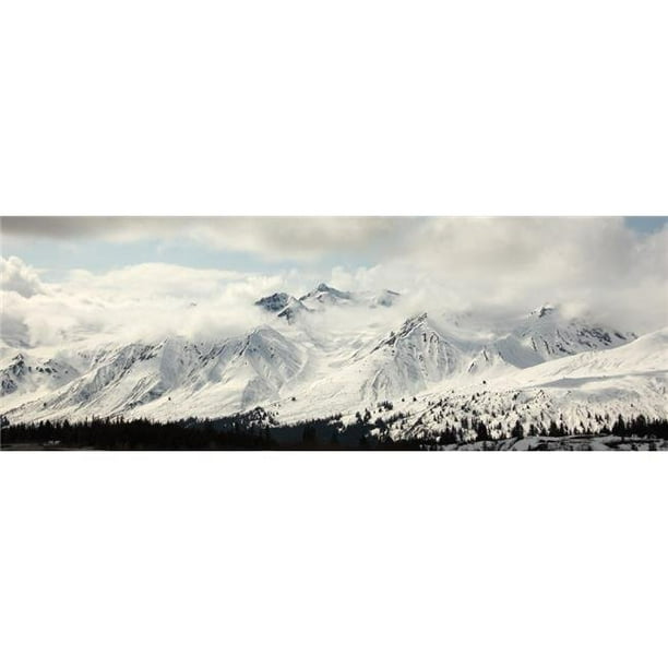 Design Pics DPI2046361LARGE Vue Panoramique sur les Montagnes Enneigées de St. Elias & Clairière Tempête Columbia Britannique du Nord Affiche Imprimée, 44 x 15 - Grand