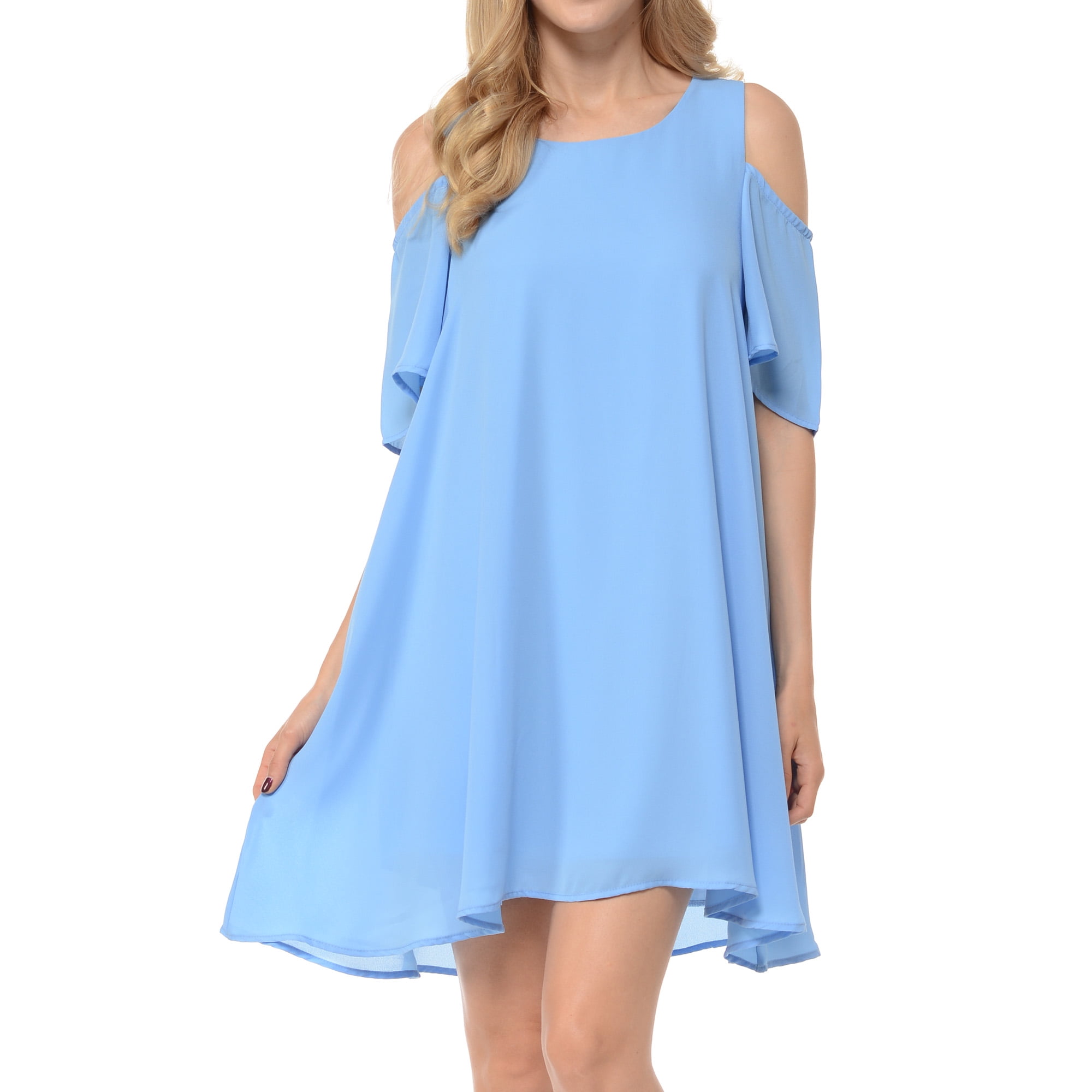 flowy cold shoulder dress