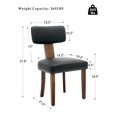 thumbnail image 4 of Dining Chairs Set of 2, Modern Leather Upholstered Kitchen Chairs with Hardwood Frame, 265lbs Weight Capacity, Easy Clean, Ergonomic Curved Backrest, 4 of 9