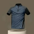 thumbnail image 2 of GHSOHS Men's Sports T-shirts Half Zip Short Sleeve Running Gym Wear Sports Tee Shirt Mens Clearance Tops Quick Dry Summer T-shirt Tops XL, 2 of 4