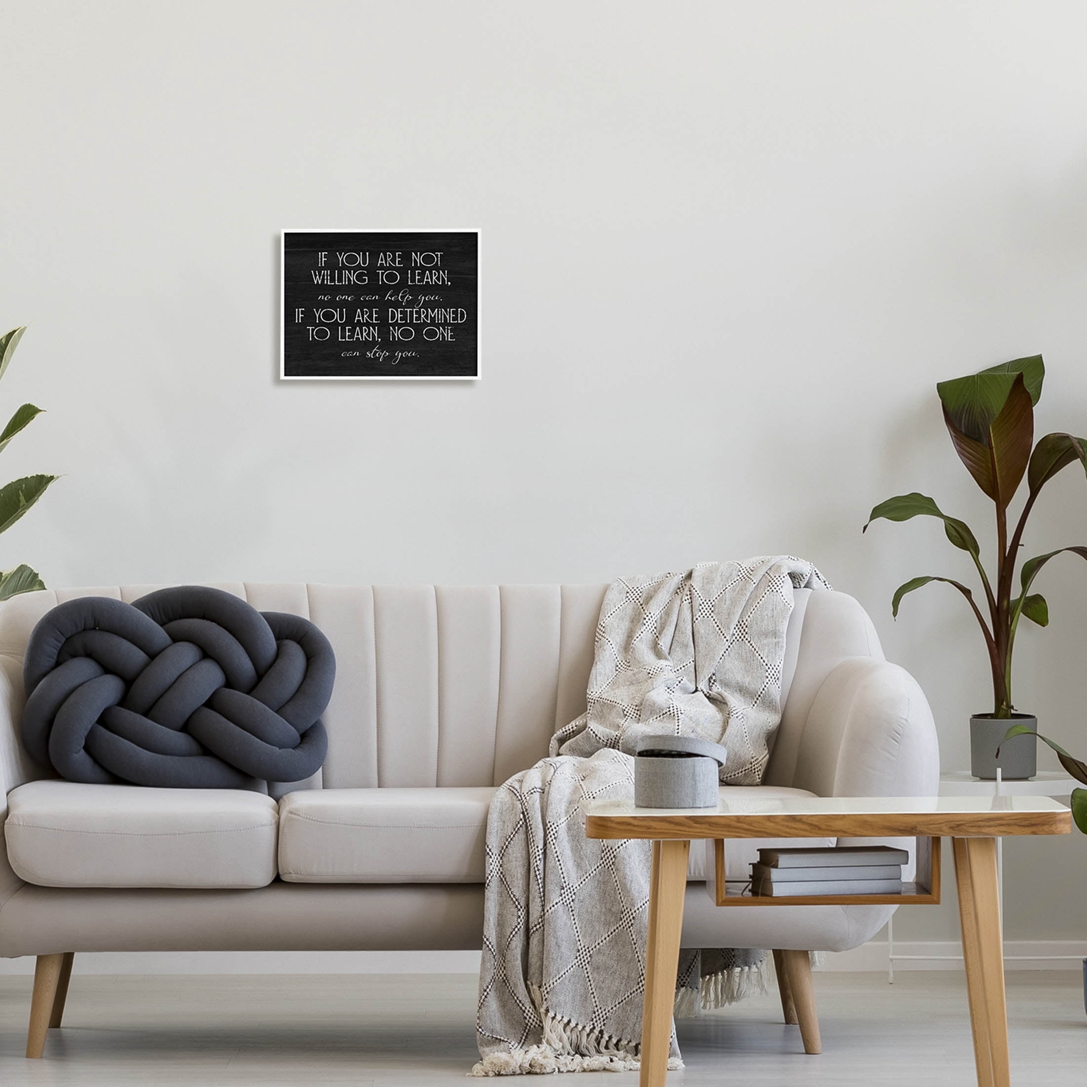 Stupell Industries Determined To Learn Motivational Graphic Art White Framed Art Print Wall Art, Design by Lil' Rue