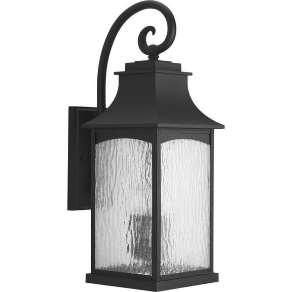 Progress Lighting Maison 3-Light Large Wall Lantern, Oil Rubbed Bronze, Clear Water Seeded Glass