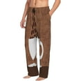 thumbnail image 2 of Uemuo Coffee Cafe Cup Pattern Men's Wide Leg Palazzo Lounge Pants with Pockets Light Weight Loose Comfy Casual Pajama Pants-XX-Large, 2 of 9