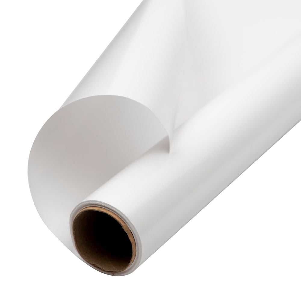 JAM Paper Glossy Wrapping Paper, 26.3 sq ft (17 in x 18 ft), Glossy White, Roll Sold Individually