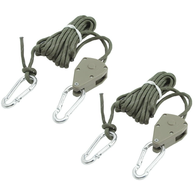 Camping Rope Pulley, Powerful Loading Quick Fix Rope Pulley with Metal Buckles for Traveling Khaki,OD Green