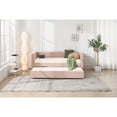 thumbnail image 3 of Jopath Pink Twin Size Upholstered Daybed Frame with Trundle,USB Port ,Side Pockets,Velvet Daybed for Bedroom Living Room Guest Room, 3 of 9