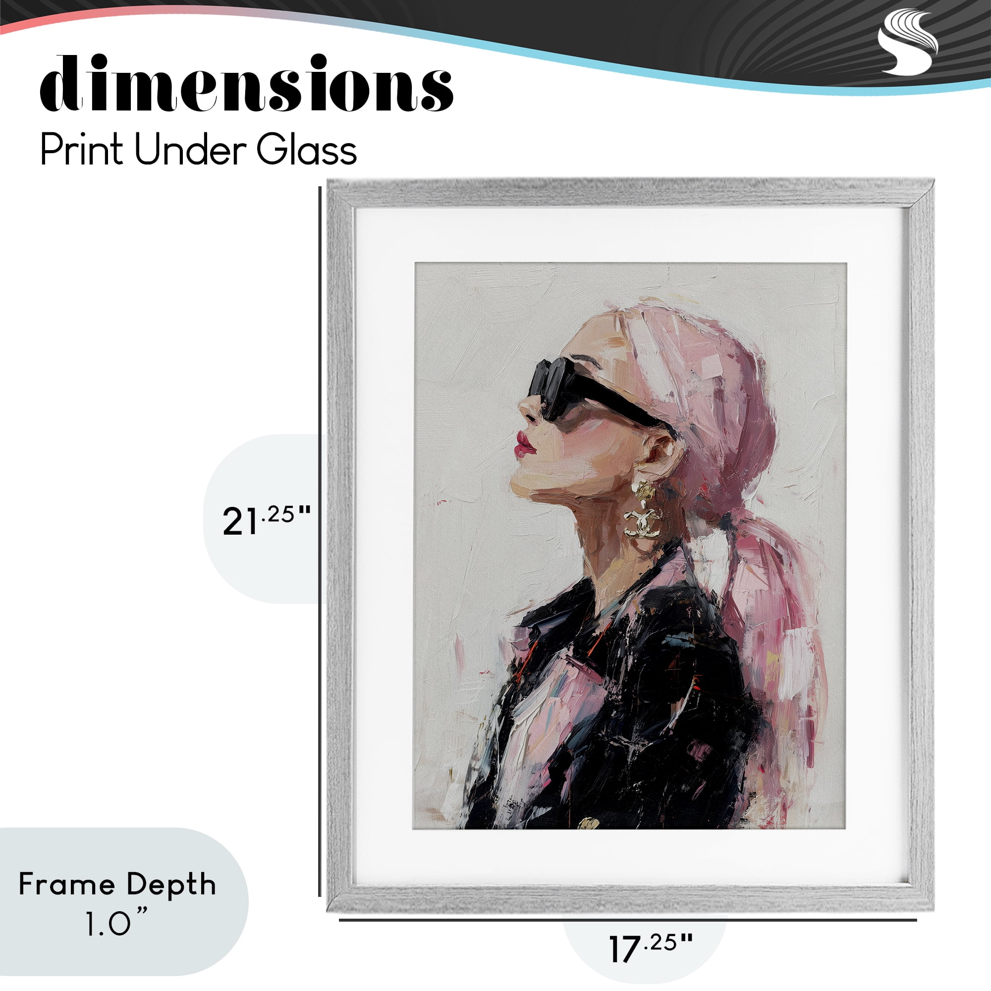 Stupell Industries Pink Daydream Impression Gray Framed Print Under Glass, design by Svetlana Aleynikova
