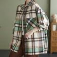 thumbnail image 5 of Chemise-veste à Carreaux pour Femmes, Veste Chemise Surdimensionnée à Boutons, Haut Décontracté en Flanelle à Manches Longues avec Col Rabattu, Veste Légère d'Automne pour Superposition, Blouse de Mode pour Usage Quotidien, Travail, Rendez-Vous, 5 of 5