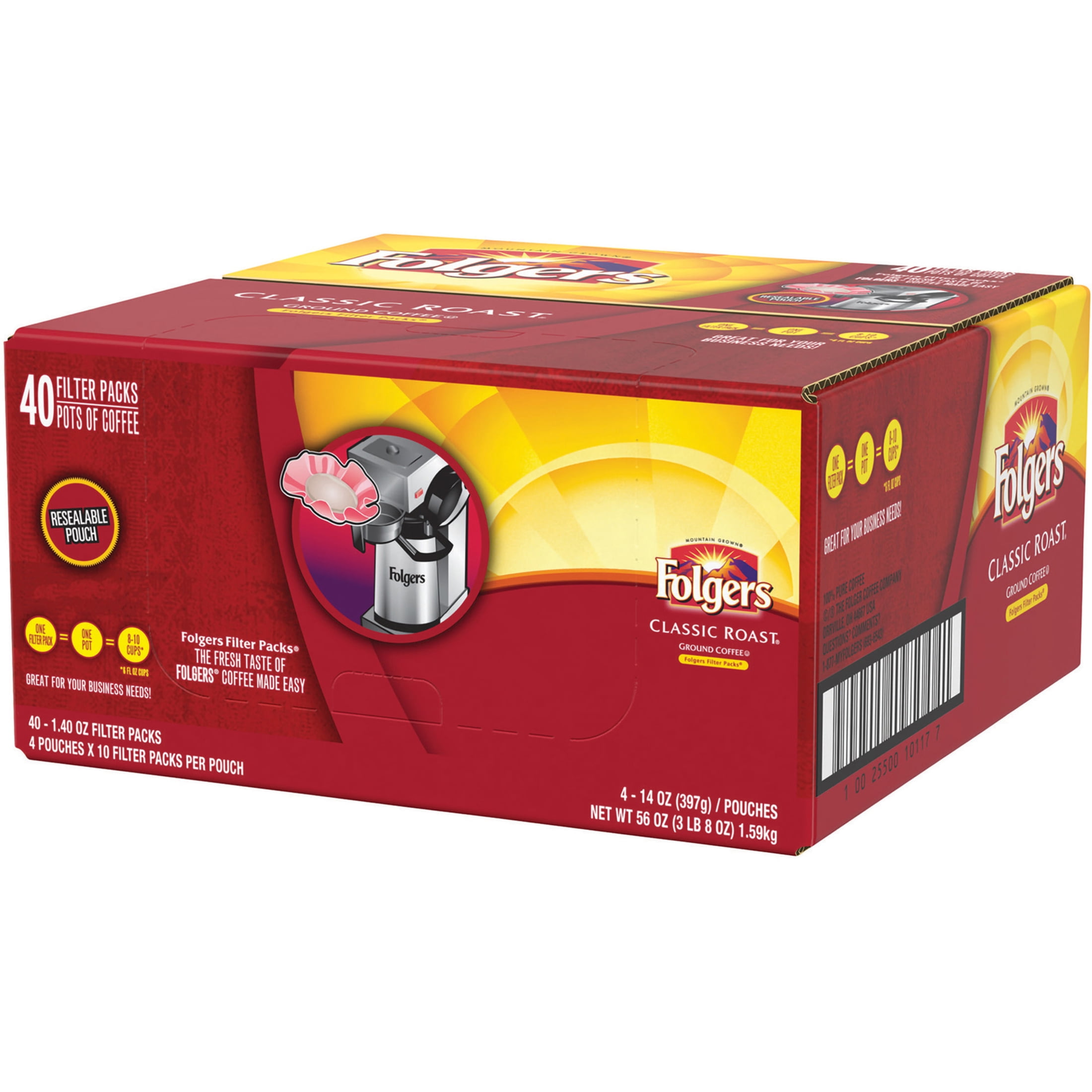 Folgers®, FOL10117, Classic Roast Coffee, 40 / Carton