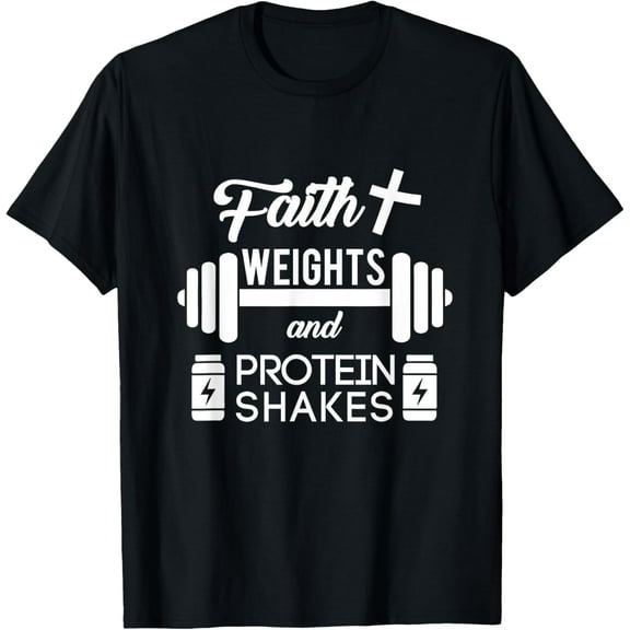 Faith Weights Christian Gym Weightlifting Workout Shirt T-Shirt