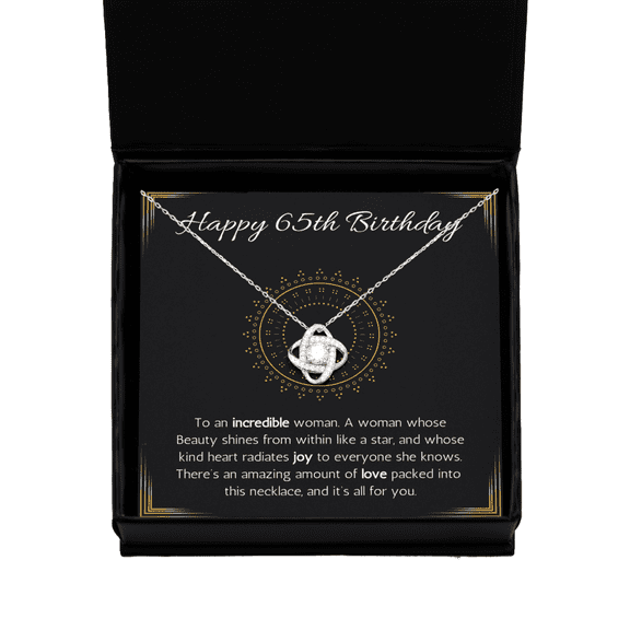 Happy 65th Birthday Jewelry Gift for Woman Turning 65 Necklace With Message Card, 65th Birthday Gift Necklace For Sister, Friend, Wife, Mom, Grandma
