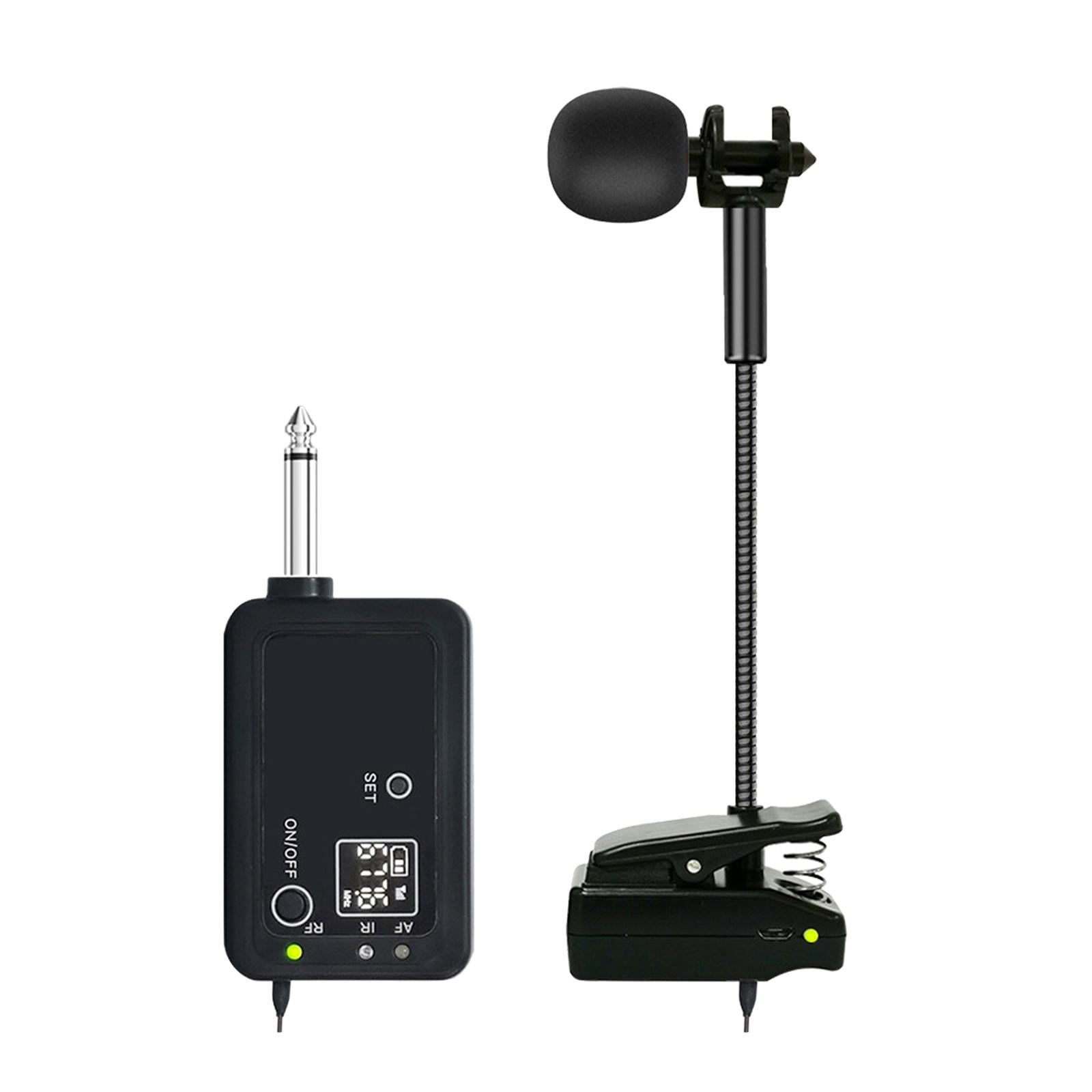 Wireless Saxophone Microphone UHF for Musical Instruments Speaker Voice Amplifier with Receiver Clip Professional Orchestra Trumpet Saxo HiFi Megaphone Condenser Portable Handheld Mini Mic