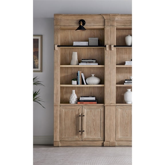 Contemporary 8' Tall Wood Bookcase Storage Brown