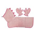 thumbnail image 2 of Juego de toallas para perros Pawyee, bata grande de microfibra con forma de dinosaurio rosa, 2 of 6