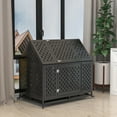 thumbnail image 4 of Heavy Duty Dog Crate Dog Cage, 52" Indestructible Metal Dog Kennel Lockable for Medium Large Dogs with Sturdy Door Lock and Removable Trays, Roof Top Access, 4 of 6