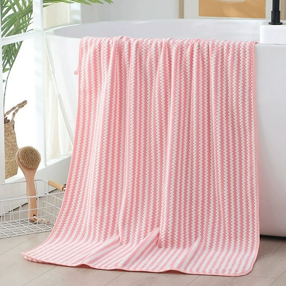 PATLOLLAV Bath Towels Hand Towels Bath Towels Velvet Bath Towel Towel For Adult Daily Use At Home Absorbent Dry Hair Towel That Does Not Hair Beach Towel Strip Patterned Bath Towel for Home, Hotel