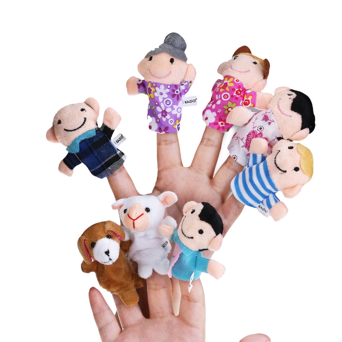 Preschool Kids Finger Puppets Plush Dolls Family Story Children Baby Game CA 