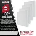 thumbnail image 2 of U.S. Art Supply 10" x 10" Gallery Depth 1-1/2" Profile Stretched Canvas 4-Pack - Acrylic Gesso Triple Primed 12-ounce 100% Cotton Acid-Free Back Stapled, 2 of 8