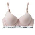 thumbnail image 3 of Uobin Women Wireless Seamless Push Up Bra, Adjustable Thin Straps Cotton Comfort Brassiere, Letter Elastic Underband Daily Lingerie, 3 of 3