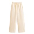 thumbnail image 3 of HH TRAF Pantalones rectos de terciopelo con cinturón y cintura elástica de tres colores a la moda para mujer, elegantes pantalones casuales de calle para mujer, 3 of 4