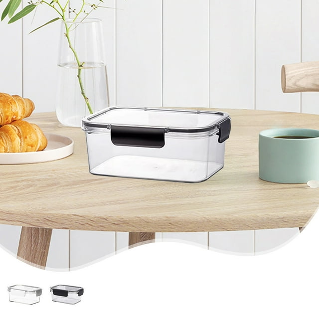 Recipiente de plástico blanco para almacenar alimentos con tapa abatible - Dispensador hermético de queso y organizador de nevera para frutas, jengibre, ajo y especias