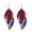 I, variant on American Flag Faux Leather Earrings for Women, Pentagram Red White Blue Dangle Earrings Lightweight Earrings Independence Day Patriotic Jewelry
