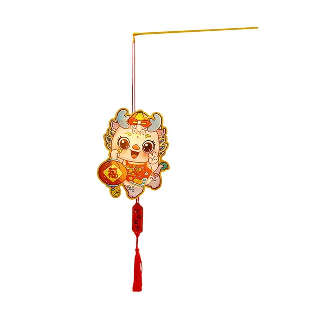 Linterna de año Nuevo Chino, linterna pequeña artesanal para niños, accesorios, linterna portátil para Pascua, decoración de año Nuevo, celebración Estilo D BLESIY Linterna hecha a mano