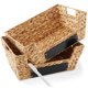 thumbnail image 3 of Casafield (juego de 2) cestas de despensa de jacinto de agua con asas y etiquetas de pizarra: cestas de almacenamiento tejidas anchas y naturales para estantes de cocina., 3 of 7