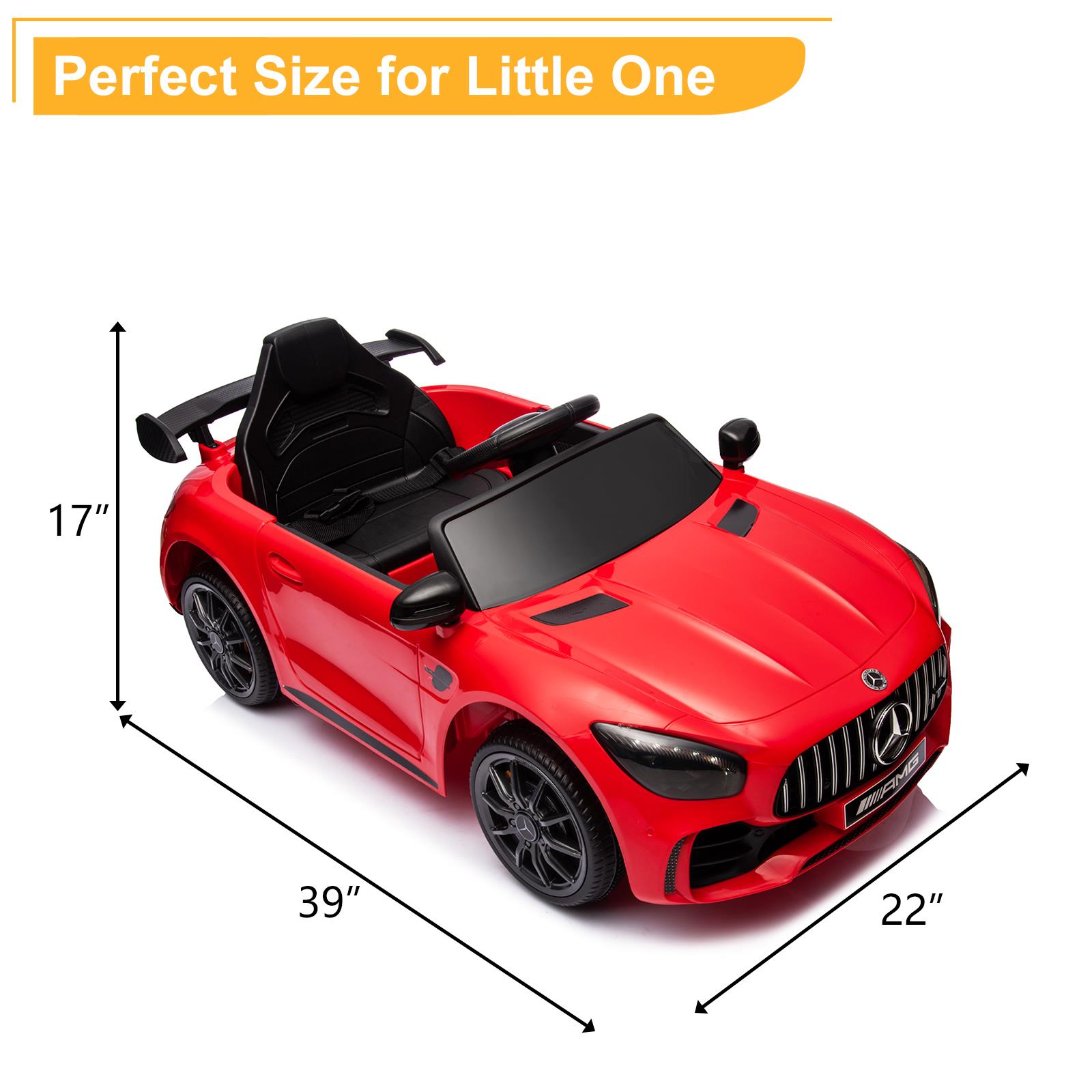 UBesGoo 12V Licensed Mercedes-Benz Electric Ride on Car Toy for Toddler Kid w/ Remote Control, LED Lights, Red - image 3 of 11
