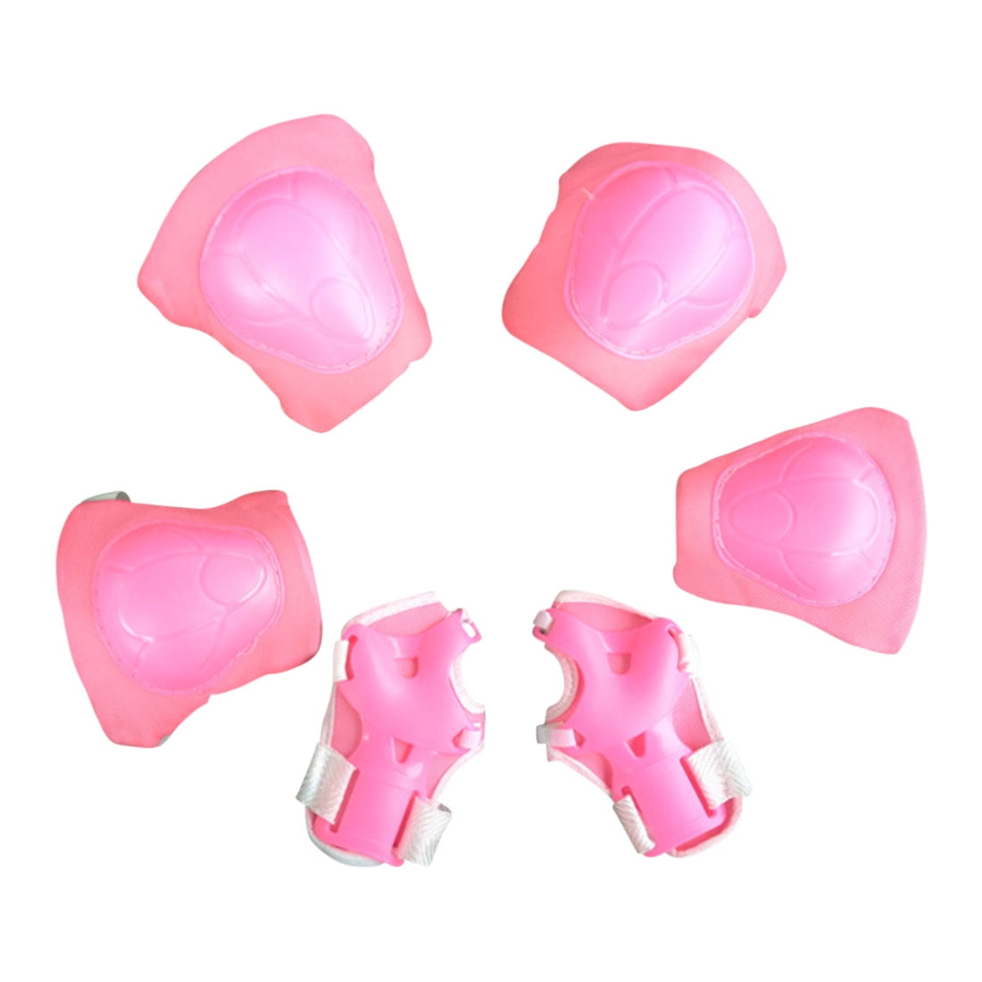 6pcs Kids Protective Gear Set Mine Shaped Elbow Wrist Knee Pads and Plum Blossom Helmet Sport Safety Protective Gear... by