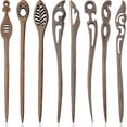 thumbnail image 1 of 8 Pieces Wooden Hair Sticks Japanese Hair Chopstick, 1 of 5