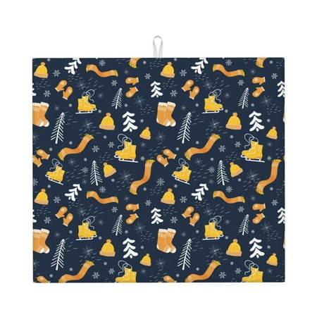 

Matuu Scarf Ski Shoes sock for Dish Drying Mat for Kitchen Counter for Kitchen and Dining Kitchen Counter Accessories 16 x18