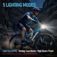 thumbnail image 4 of Solar Bike Lights, 3000LM Night Ultra Bright Bicycle Lights Headlight with Electric Bell, Rechargeable Bike Lights, Easy Install Waterproof, 4 of 7