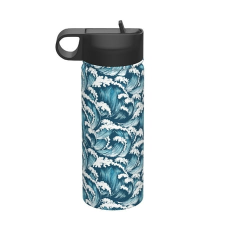 

Tideii Ocean Waves for 18OZ Insulated Space Bottle Stainless Steel Water Cup with Straw Suitable for Outdoor Sports Unisex