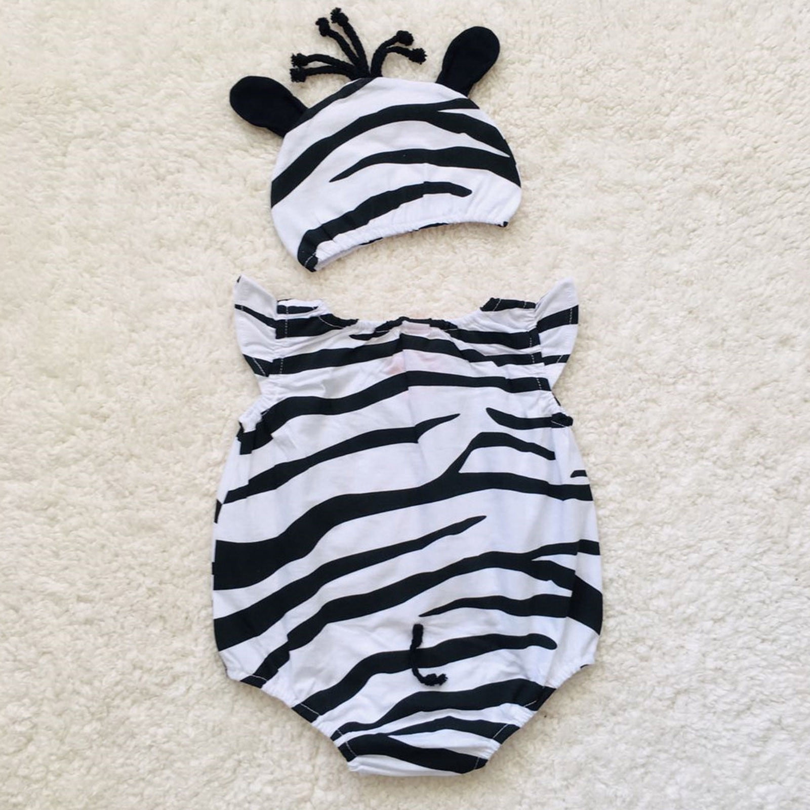 EGNMCR Baby Boy Clothes Baby Bodysuit Cute Sleeveless Crew Neck Casual Printed Cotton Infant Jumpsuit Romper With Hat Set Spring/Summer Sale Clearance