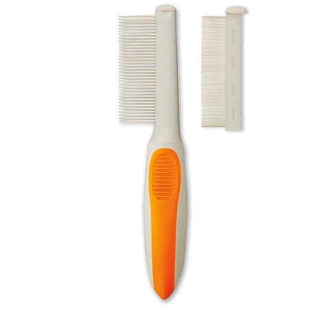 Wahl 2 in 1 Flea Comb & Medium Finishing Comb, Orange/White - Model 858411