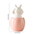 thumbnail image 2 of Easter Bunny in Egg Figurine White Ceramic Rabbit Figurines on Damaged Egg Spring Easter Decor, 2 of 5