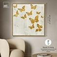 thumbnail image 5 of Mariposas A Volar Canvas Elegant White Gold Wall Art by Art Remedy, Gold Frame, 40" x 40", 5 of 7