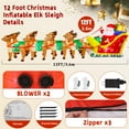 thumbnail image 2 of MagParty inflable navideño de 12 pies con reno de Papá Noel, 2 of 7