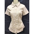 thumbnail image 2 of Womens Stretch Woven Button Down Short Sleeve Shirt, 2 of 7
