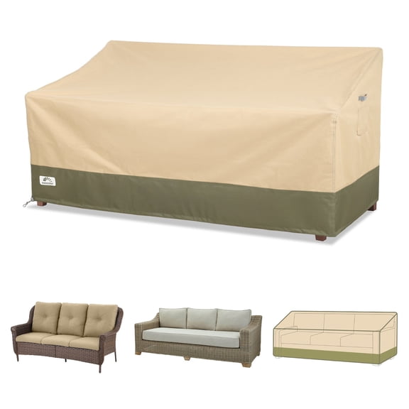Aoodor Heavy Duty Patio Sofa Cover, 600D Waterproof Oxford Outdoor Couch Covers with Air Vents for Patio 3-Seater Sofa/ Loveseat/ Bench, 88"W x 40"D x 40"H