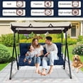 thumbnail image 4 of Replacement Cushions for Swing, Waterproof Porch Swing Cushion, 2-3 Seat Outdoor Bench Cushion with Backrest for Patio Furniture Garden Porch Loveseat Glider Pad (Navy Blue 70*40in), 4 of 7